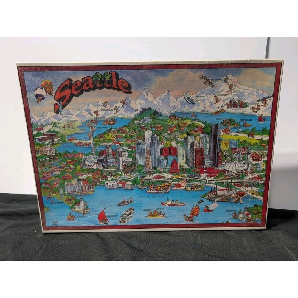 1993 Buffalo Games City Character Seattle Jigsaw Puzzle 513 Pieces NEW Sealed